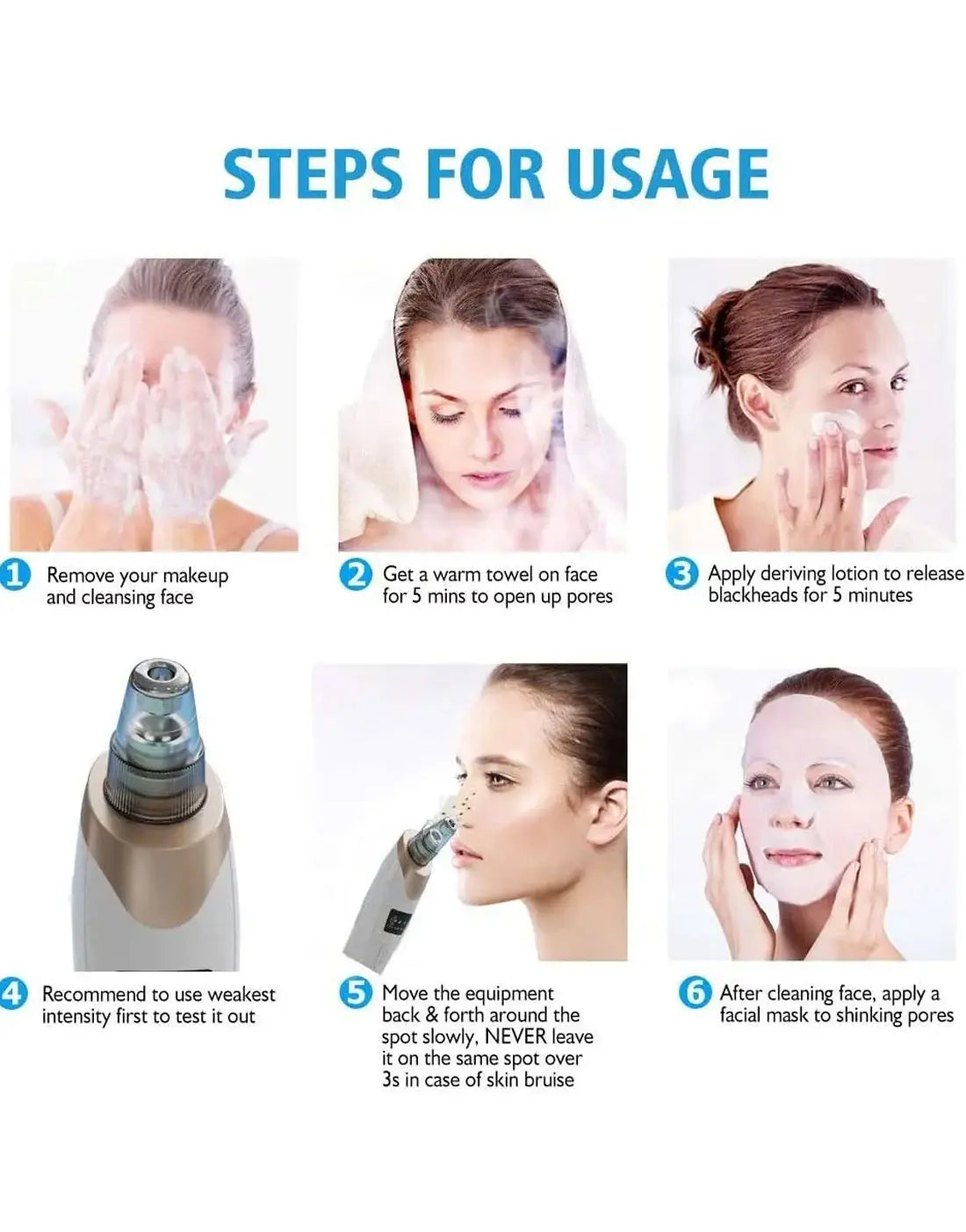 5-in-1 Electric Blackhead Remover & Pore Vacuum – Facial Skin Cleaner