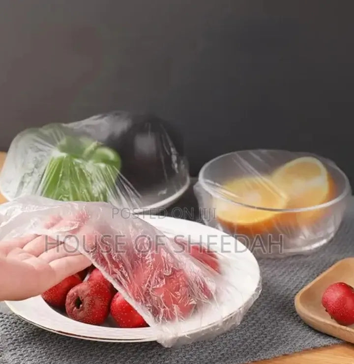 100Pcs Cute Bear Printed Reusable Food Covers – Waterproof Bowl & Plate Covers