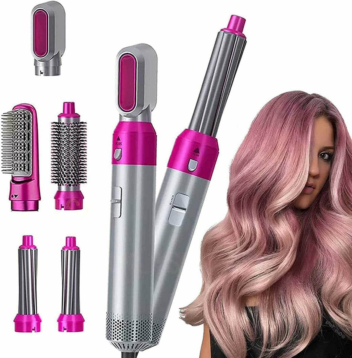 5-in-1 Hot Air Hair Styler – Hair Dryer, Curler & Straightener